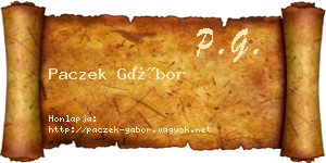 Paczek Gábor névjegykártya